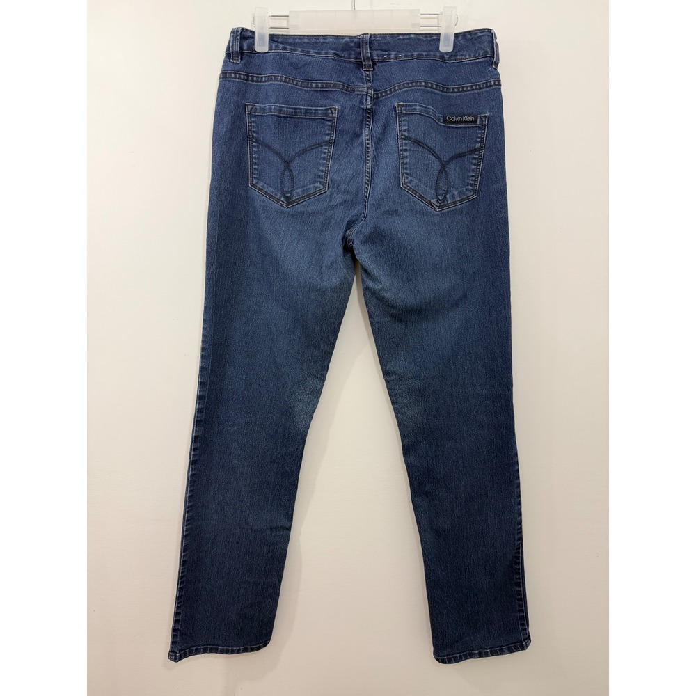 Calvin Klein Jeans Womens 8x32 Blue Dark Wash Straight Leg Stretch Denim Pants
